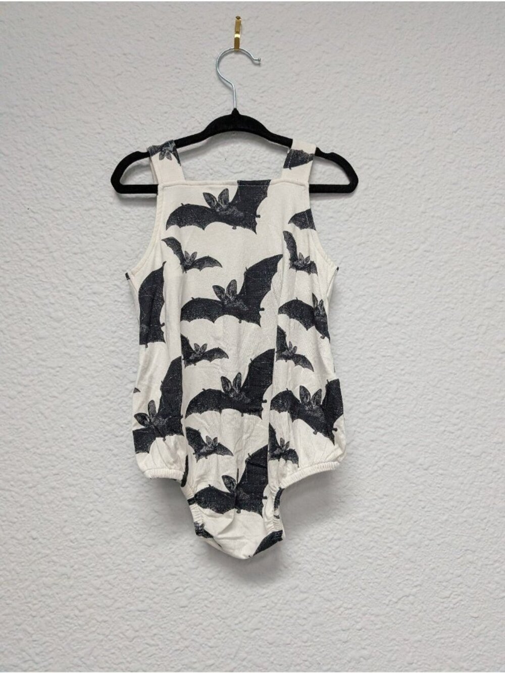 Kate Quinn Bamboo Black & White Bats Bubble 18-24 Baby Romper Spooky Halloween - Picture 4 of 4